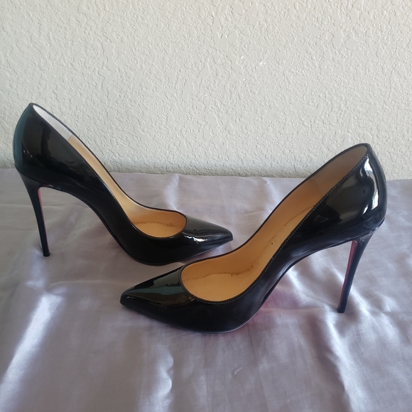 Christian Louboutin Pigalle Follies Black Patent Leather 100MM - Picture 10 of 16